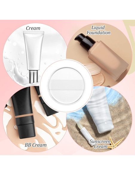 2 Esponjas de Maquillaje de Silicona Transparente 5.8cm Ajcotahm