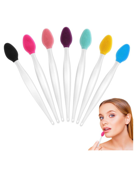 7 Piezas Cepillo Exfoliante de Labios Silicona Doble Cara Hpmjz