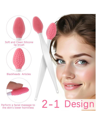 7 Piezas Cepillo Exfoliante de Labios Silicona Doble Cara Hpmjz