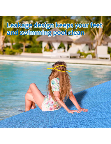 Alfombra de Drenaje para Piscina KEOHOLI 16 Piezas 26.2x26.2cm