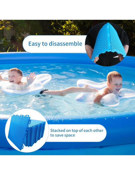 Alfombra de Drenaje para Piscina KEOHOLI 16 Piezas 26.2x26.2cm