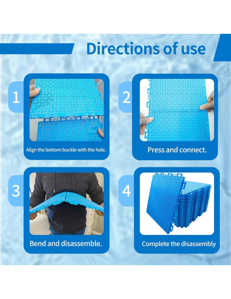 Alfombra de Drenaje para Piscina KEOHOLI 16 Piezas 26.2x26.2cm