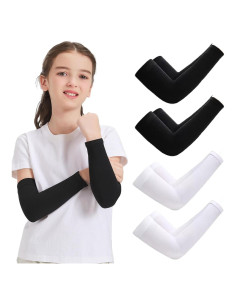 4 Pares de Mangas Refrigerantes UV para Niños - Protección Solar