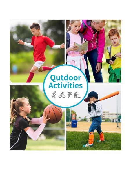 4 Pares de Mangas Refrigerantes UV para Niños - Protección Solar