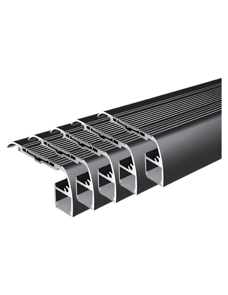 5 Pack Perfil de Aluminio LED Antideslizante ZHAOLIGH 1M Negro