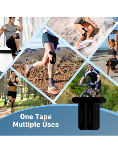 Cinta Kinesiológica PreCortada KTQUICK 12 PCS Negra