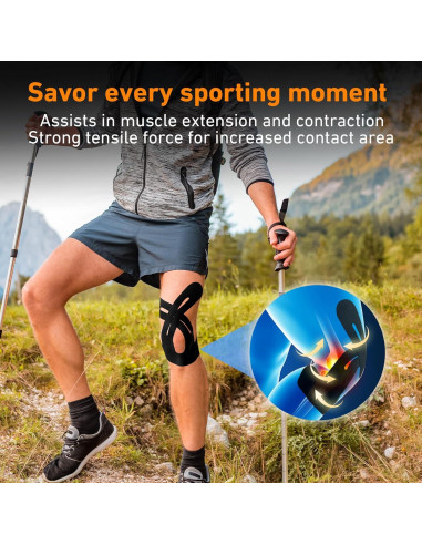 Cinta Kinesiológica PreCortada KTQUICK 12 PCS Negra