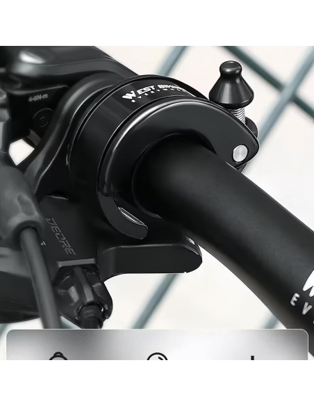 Campana de Bicicleta Chainrise Negra 100dB para Manillar 22.2mm
