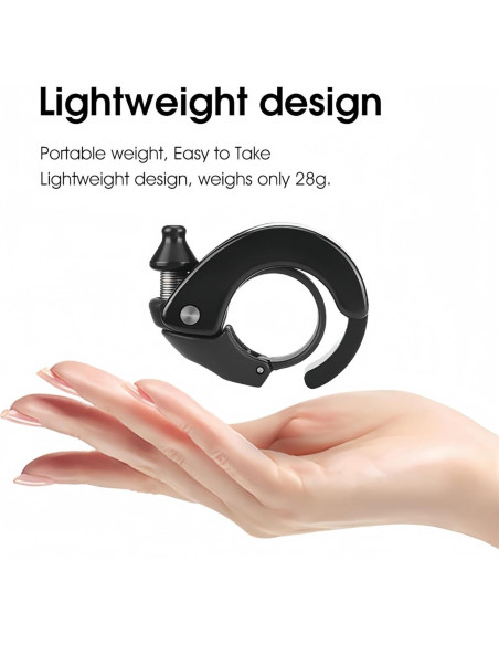 Campana de Bicicleta Chainrise Negra 100dB para Manillar 22.2mm