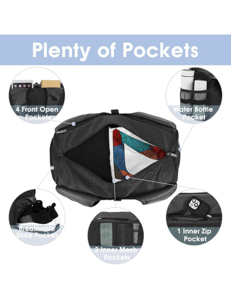 Bolsa de Gimnasio Yoga Sportsnew Negra 21L con Compartimentos