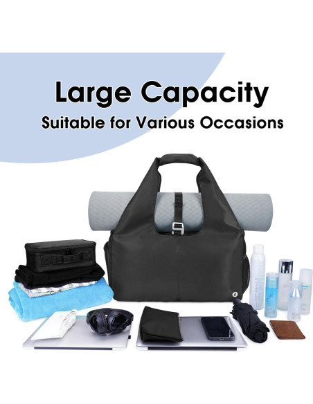 Bolsa de Gimnasio Yoga Sportsnew Negra 21L con Compartimentos