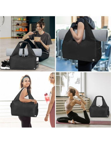 Bolsa de Gimnasio Yoga Sportsnew Negra 21L con Compartimentos