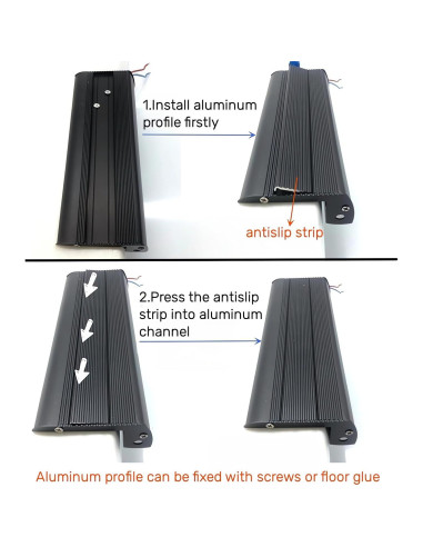 5 Pack Perfil de Aluminio LED Antideslizante ZHAOLIGH 1M Negro