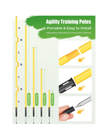 Postes de Agilidad GHB 1.83m Pack de 6 para Entrenamiento