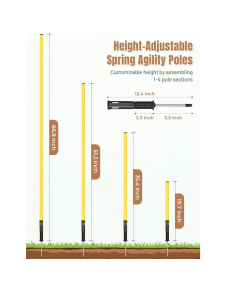 Postes de Agilidad GHB 1.83m Pack de 6 para Entrenamiento