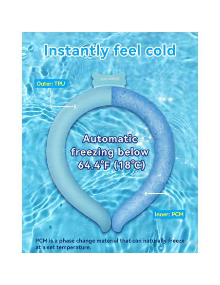 Enfriador de Cuello XINHOME Anillo de Hielo Reutilizable Azul