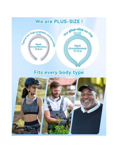 Enfriador de Cuello XINHOME Anillo de Hielo Reutilizable Azul