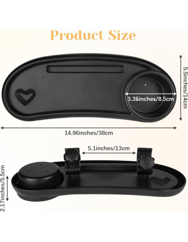 Bandeja de Snacks Ajustable para Cochecito con Soporte para Vaso