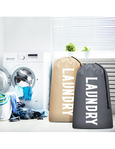 Bolsa de Lavandería XL Fiodrimy Caqui y Gris 61x91 cm 2 Unidades