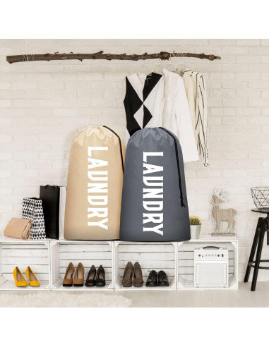 Bolsa de Lavandería XL Fiodrimy Caqui y Gris 61x91 cm 2 Unidades