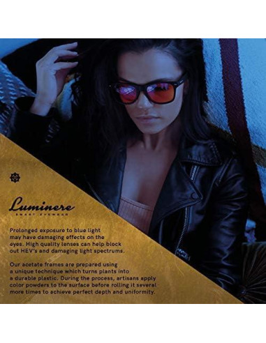 Gafas Luminere Anti Luz Azul - Estilo Clásico Negro