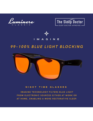 Gafas Luminere Anti Luz Azul - Estilo Clásico Negro