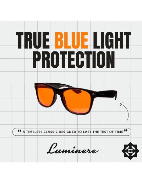 Gafas Luminere Anti Luz Azul - Estilo Clásico Negro
