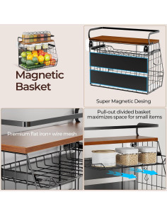 Estante Magnético Delamu para Nevera 3 Niveles 35x17x29.5cm 2