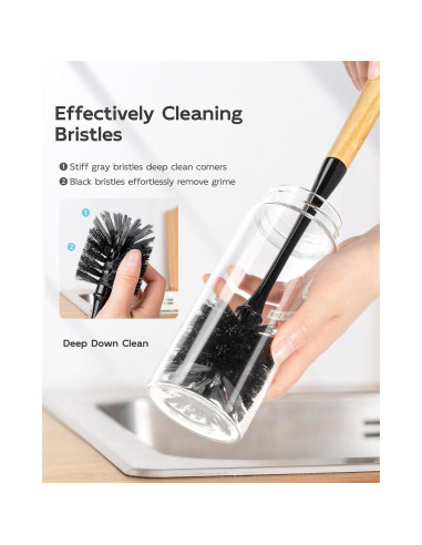 Cepillo para Botellas MR.SIGA 32.5 cm Mango Largo 2 Piezas