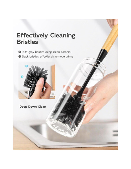 Cepillo para Botellas MR.SIGA 32.5 cm Mango Largo 2 Piezas