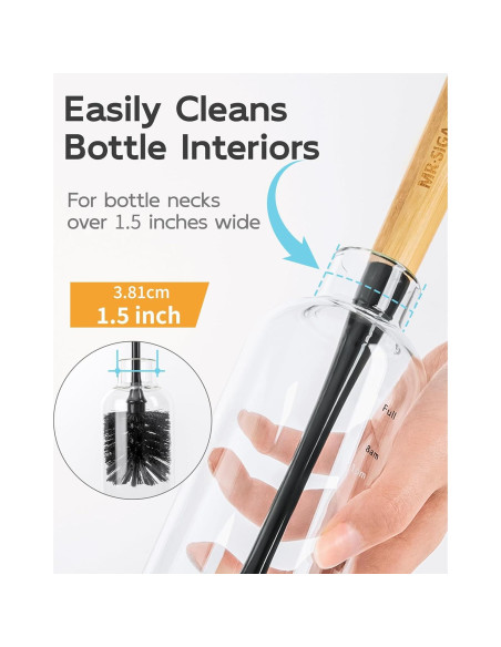 Cepillo para Botellas MR.SIGA 32.5 cm Mango Largo 2 Piezas
