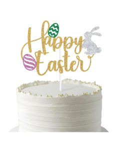 Adorno de Pastel de Pascua Zatain 15 cm Conejitos y Huevos