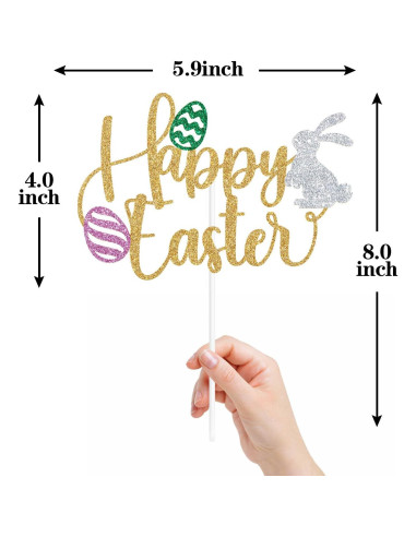 Adorno de Pastel de Pascua Zatain 15 cm Conejitos y Huevos