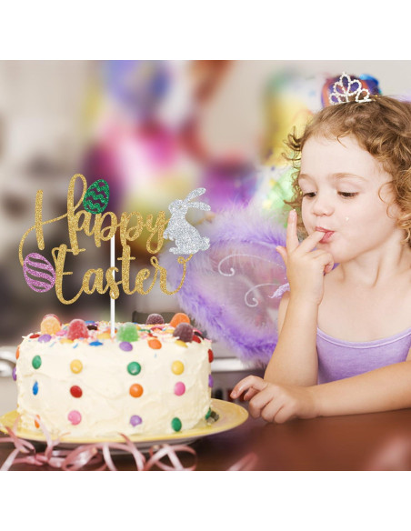 Adorno de Pastel de Pascua Zatain 15 cm Conejitos y Huevos