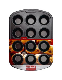Molde para Muffins Mini GoodCook de 12 Tazas Antiadherente Gris 2