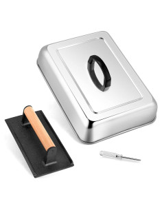 Dome de Derretimiento 33x24.8cm y Prensa de Hamburguesas 20.3x10.2cm HaSteeL