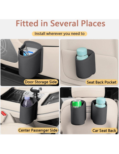 LECART Soporte para Tazas de Puertas de Auto - Set de 2 Piezas