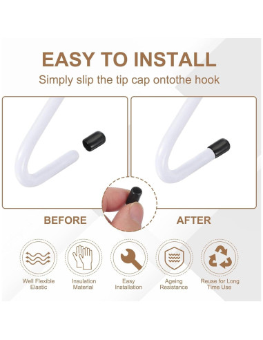 50 Tapones de Goma para Ganchos de Tablero uxcell 8mm Negro