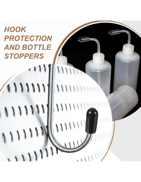 50 Tapones de Goma para Ganchos de Tablero uxcell 8mm Negro