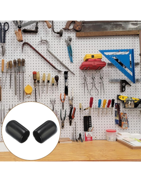 50 Tapones de Goma para Ganchos de Tablero uxcell 8mm Negro