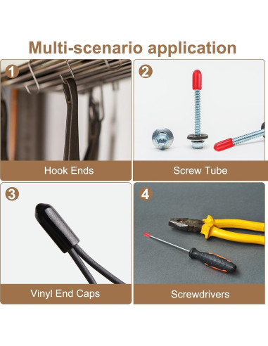 50 Tapones de Goma para Ganchos de Tablero uxcell 8mm Negro