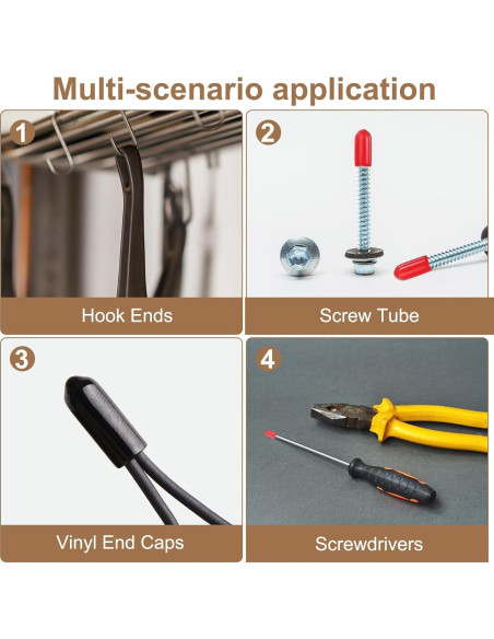 50 Tapones de Goma para Ganchos de Tablero uxcell 8mm Negro