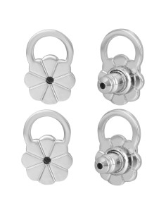 Resortes Bloqueables para Pendientes JIACHARMED 4pcs Oro Blanco