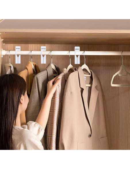 30 Divisores de Ropa Blancos Starfa Lab, Rectangulares y Reutilizables