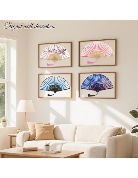 Juego de 4 Abanicos Plegables de Seda JTYKUYR - Floral Vintage