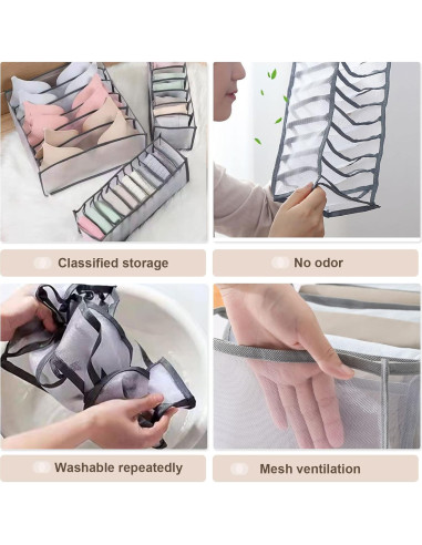Organizador de Cajón GWSNIO 6 Pcs Plegable para Ropa Interior
