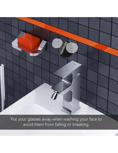 Soporte para Gafas Autoadhesivo Senbos - 8 Piezas, Negro