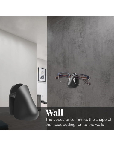 Soporte para Gafas Autoadhesivo Senbos - 8 Piezas, Negro