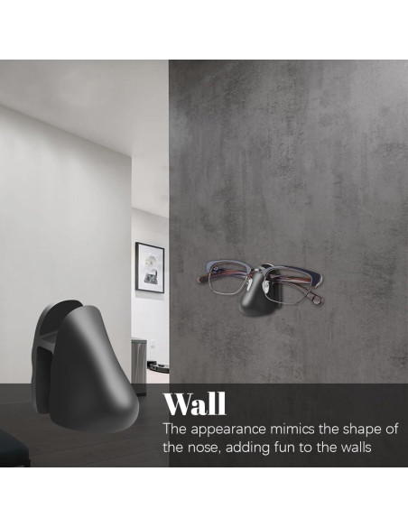 Soporte para Gafas Autoadhesivo Senbos - 8 Piezas, Negro