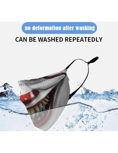 Máscara de Payaso Aterrador Reutilizable con Filtros PM2.5